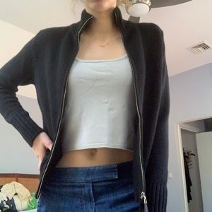 100% cashmere zip up